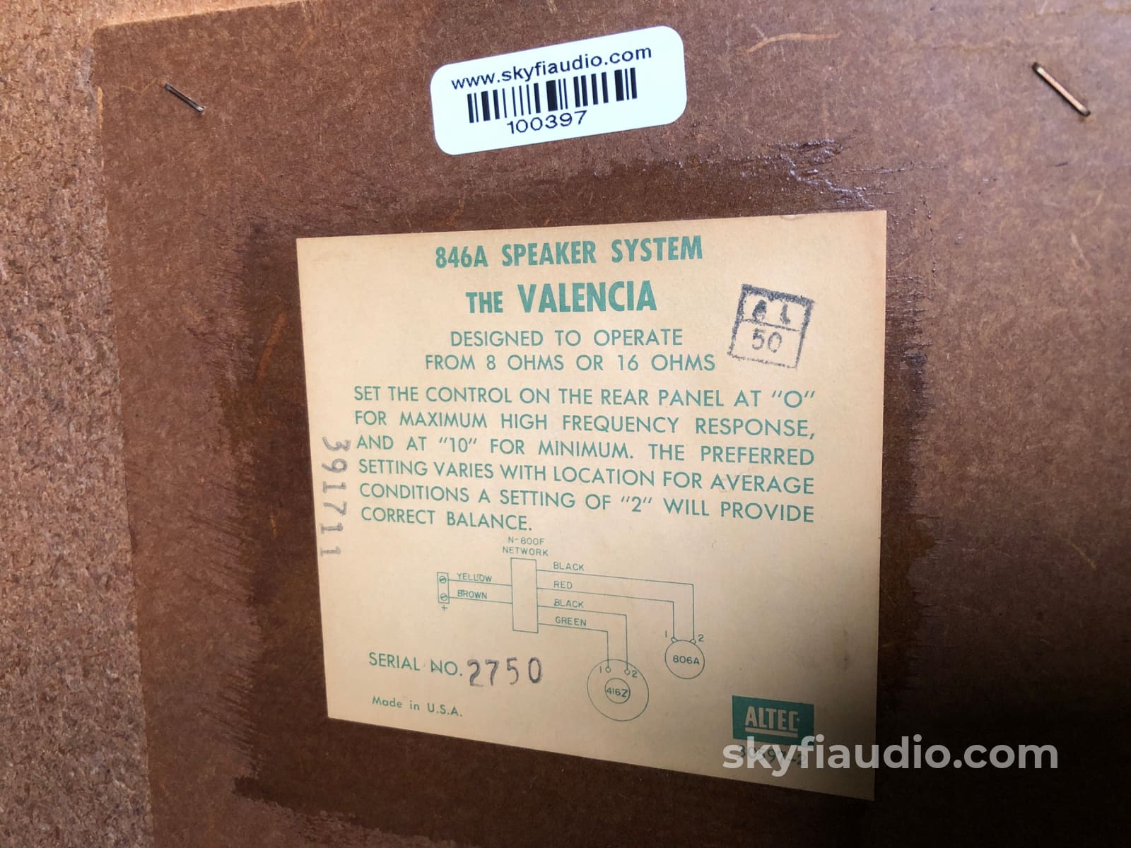 Altec Valencia 846A Vintage Horn Speakers - A True Survivor Pair