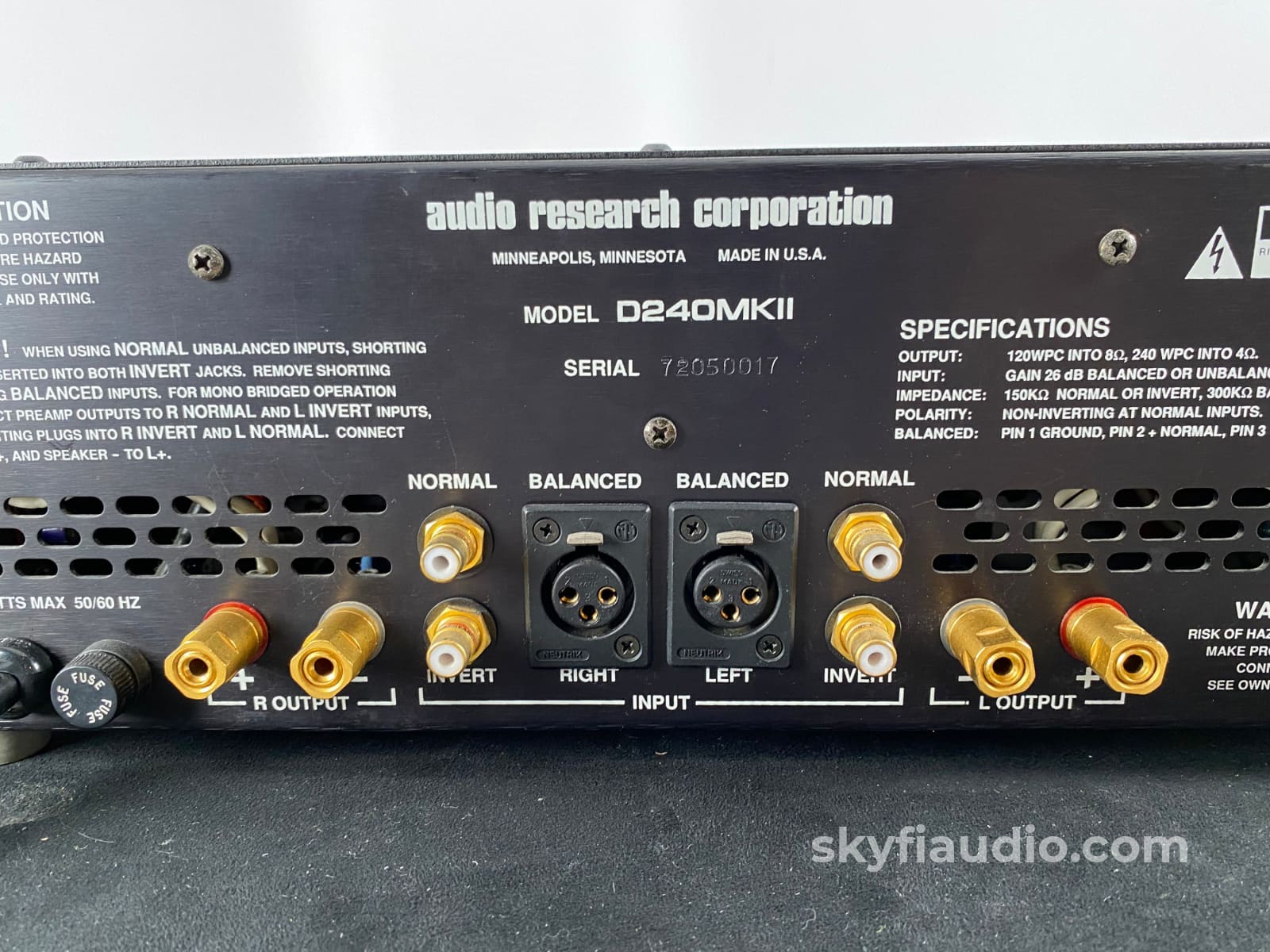 Audio Research D240 Solid State Amplifier