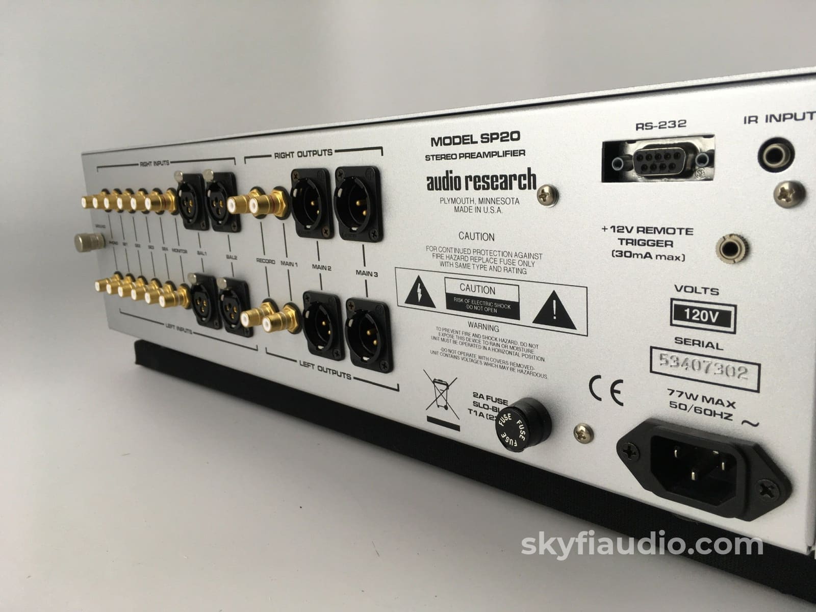 Audio Research Sp-20 Tube Preamp With Phono Section Preamplifier