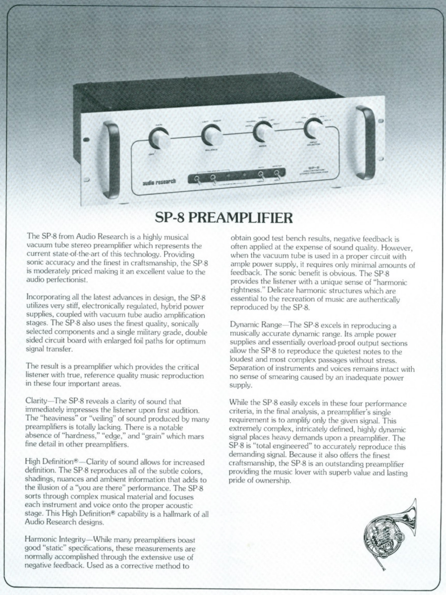 Audio Research Sp8 Vintage Tube Preamplifier - Serviced