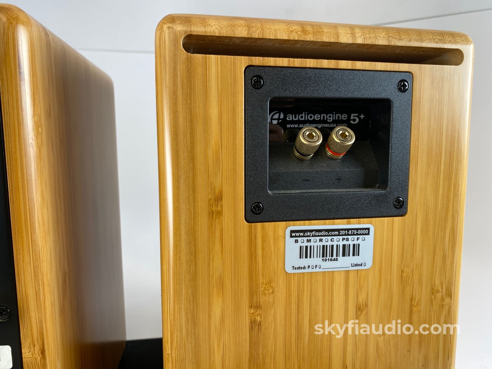 Audioengine 5+ Powered Bluetooth Speakers - Like New In Bamboo Finish