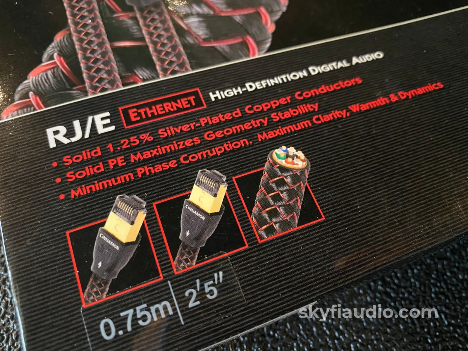 Audioquest Cinnamon Rj/E Cat-7 Ethernet Digital Audio Cable - New In Box 0.75M Cables