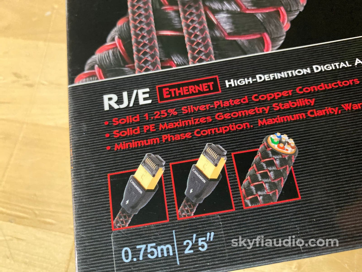 Audioquest Cinnamon Rj/E Cat-7 Ethernet Digital Audio Cable - New In Box 0.75M Cables