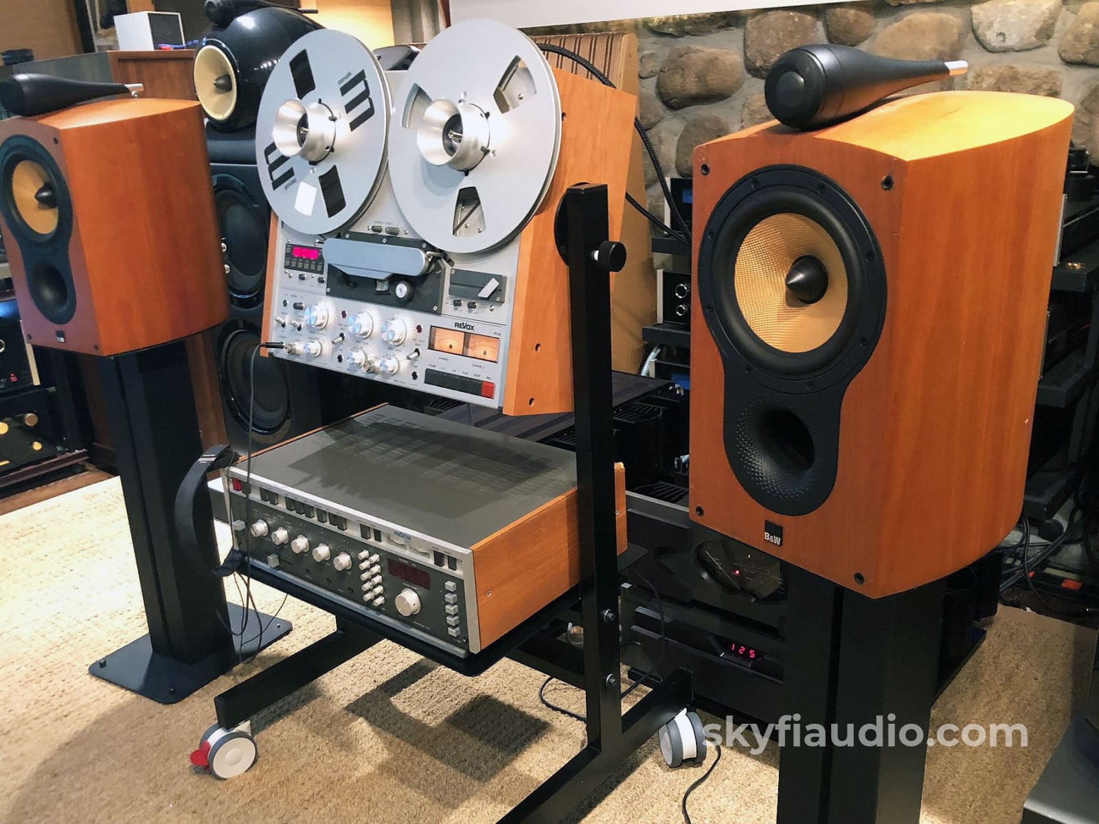 B&W (Bowers And Wilkins) Nautilus 805S Speakers In A Cherrywood Finish