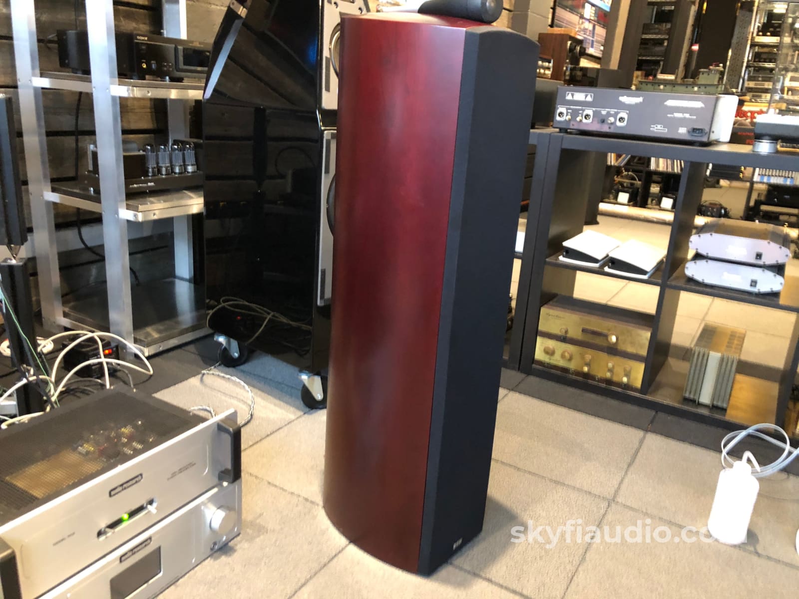 B&W (Bowers & Wilkins) Nautilus 804 Floorstanding Speakers - Gorgeous Red Stained Cherrywood