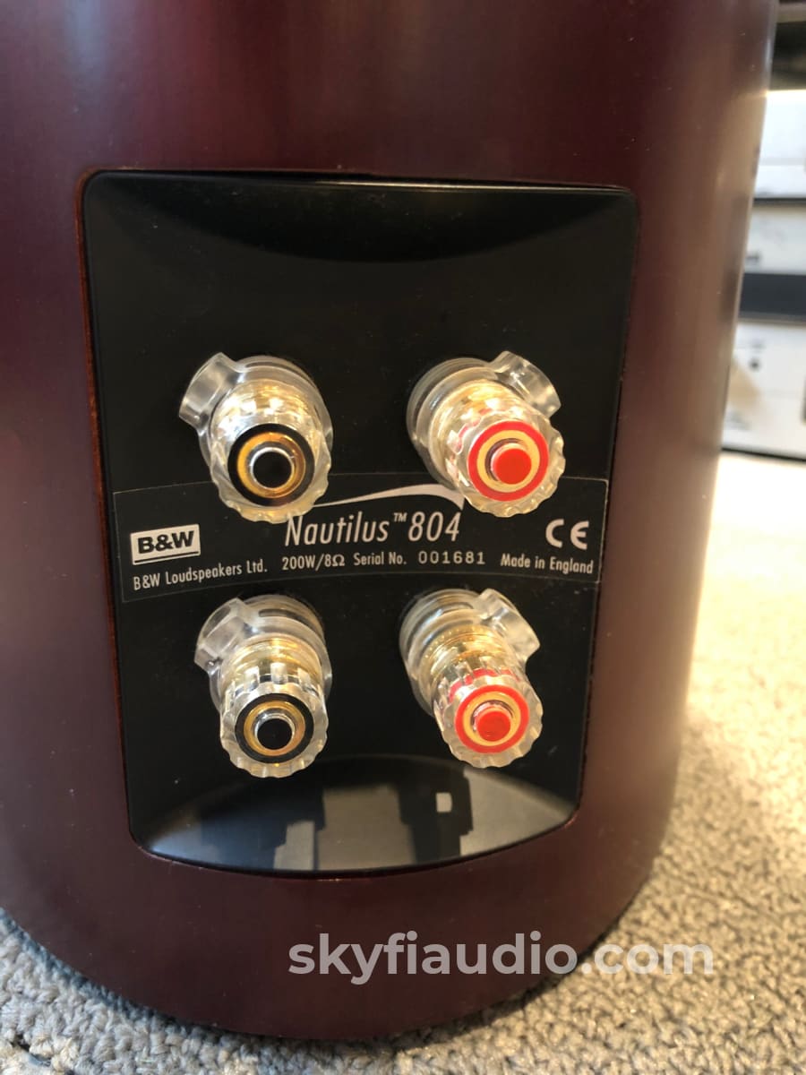 B&W (Bowers & Wilkins) Nautilus 804 Floorstanding Speakers - Gorgeous Red Stained Cherrywood