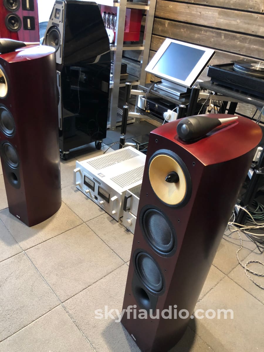 B&W (Bowers & Wilkins) Nautilus 804 Floorstanding Speakers - Gorgeous Red Stained Cherrywood