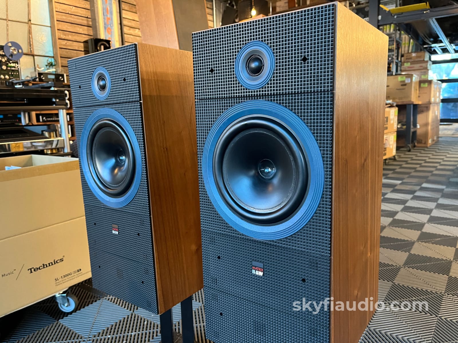 Bowers and Wilkins B&W Matrix 2 Vintage Speakers - W/ Matching Marble Stands Speakers