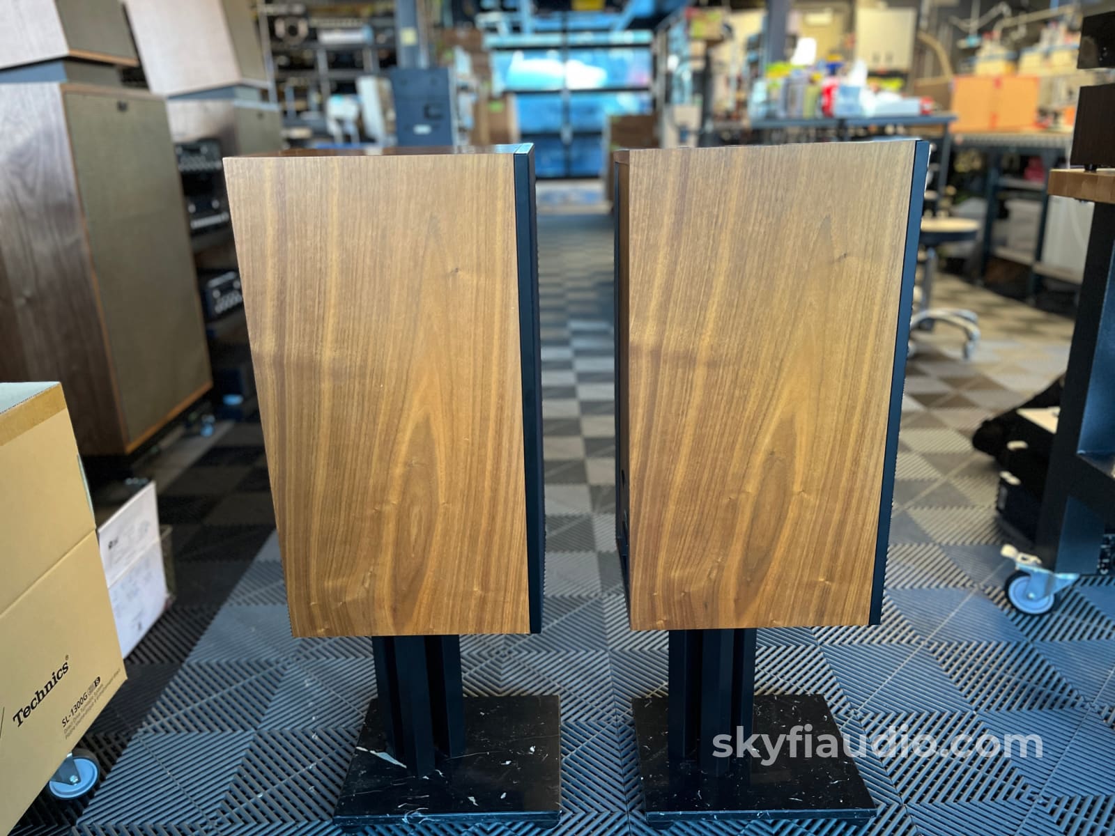 Bowers and Wilkins B&W Matrix 2 Vintage Speakers - W/ Matching Marble Stands Speakers