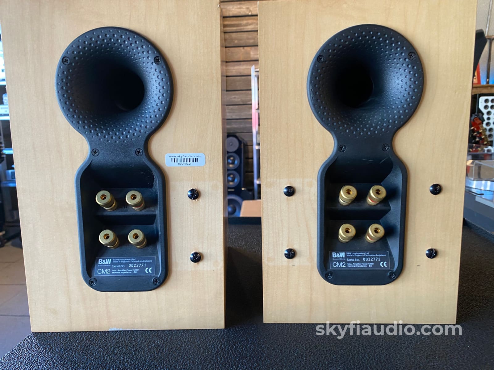 Bowers & Wilkins Cm2 Bookshelf Speakers In Rare Blonde Maple Finish