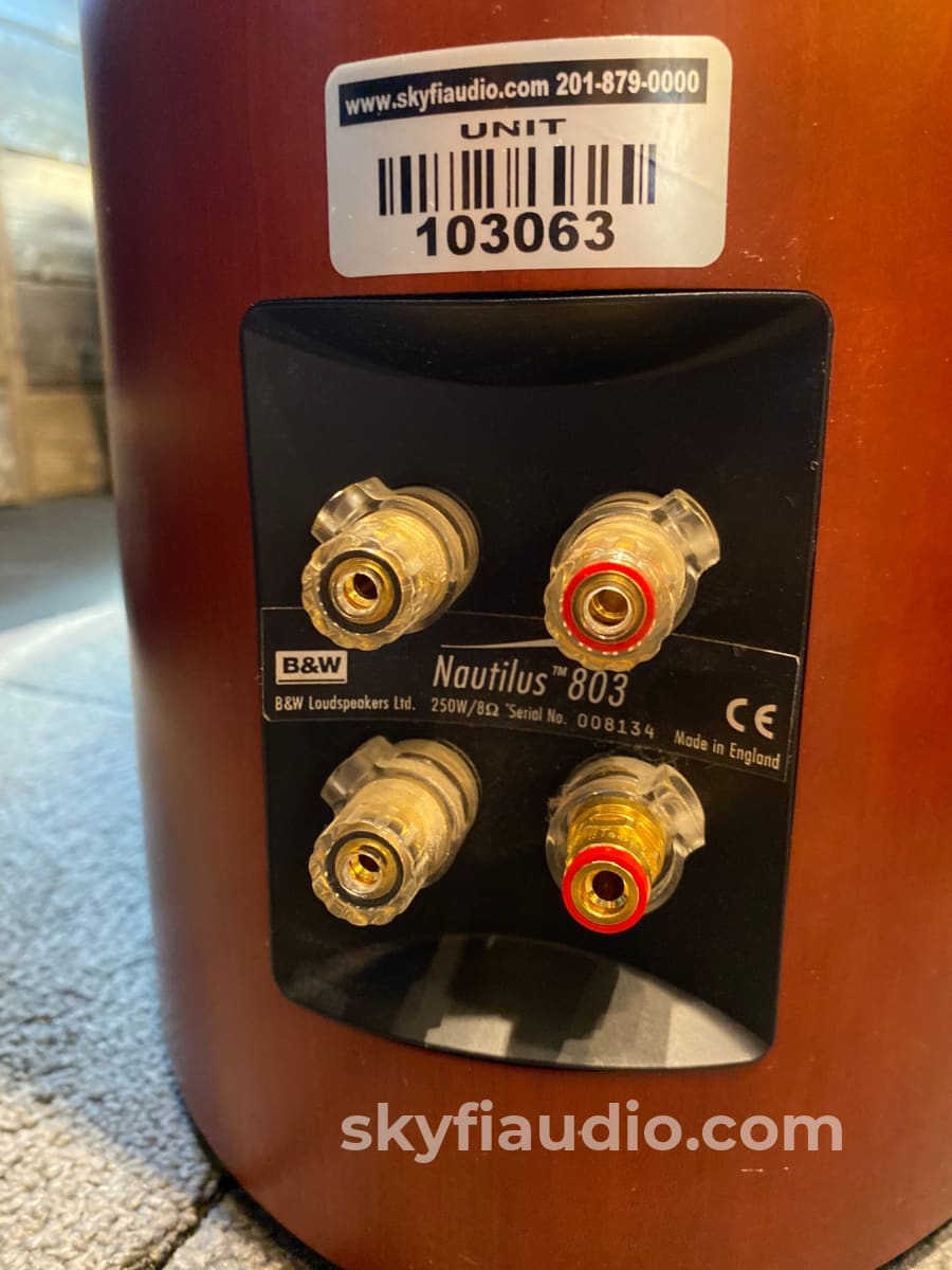 Bowers & Wilkins Nautilus 803 Speakers In A Stunning Red Stained Cherrywood