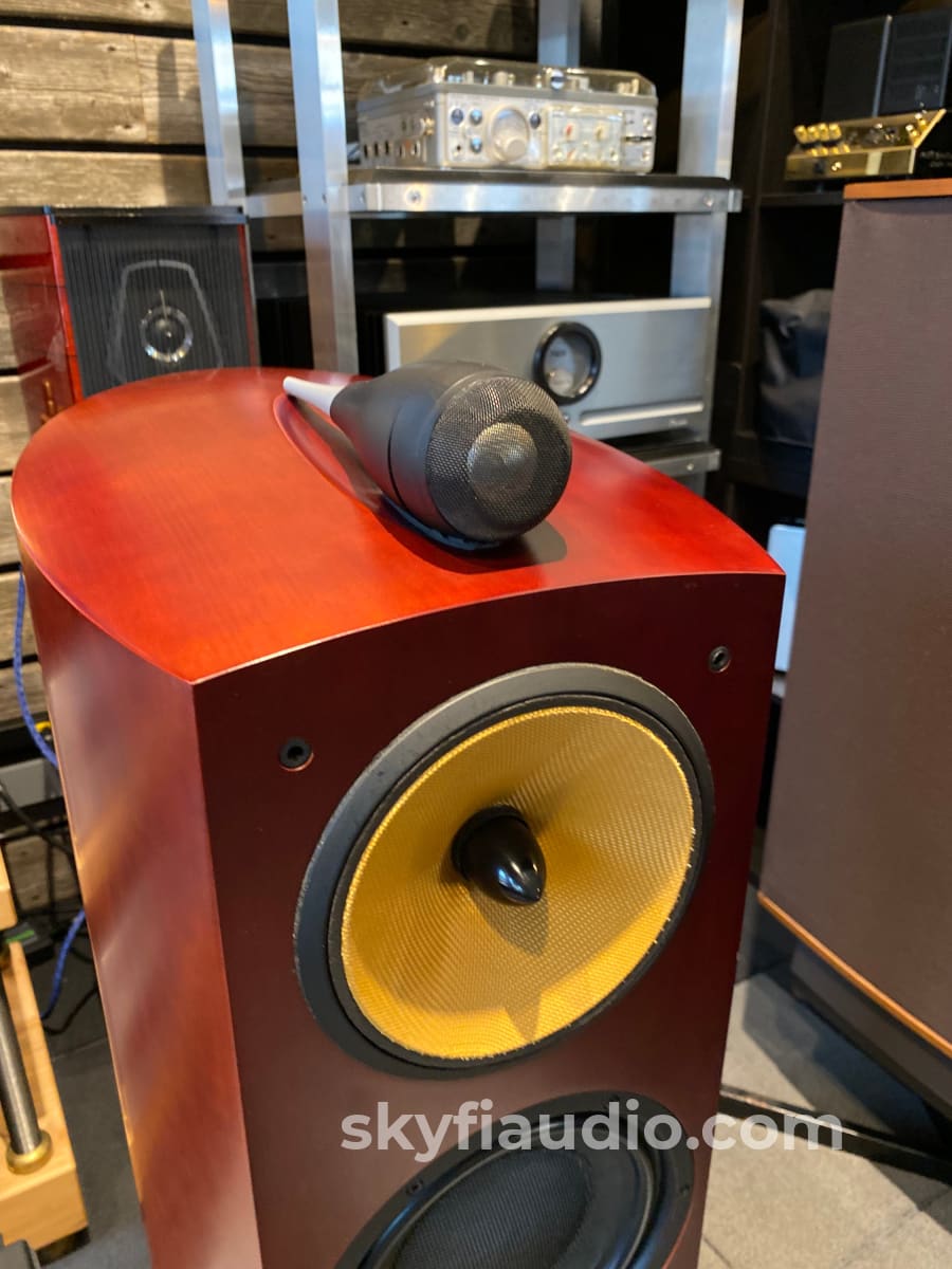 Bowers & Wilkins Nautilus 803 Speakers In A Stunning Red Stained Cherrywood