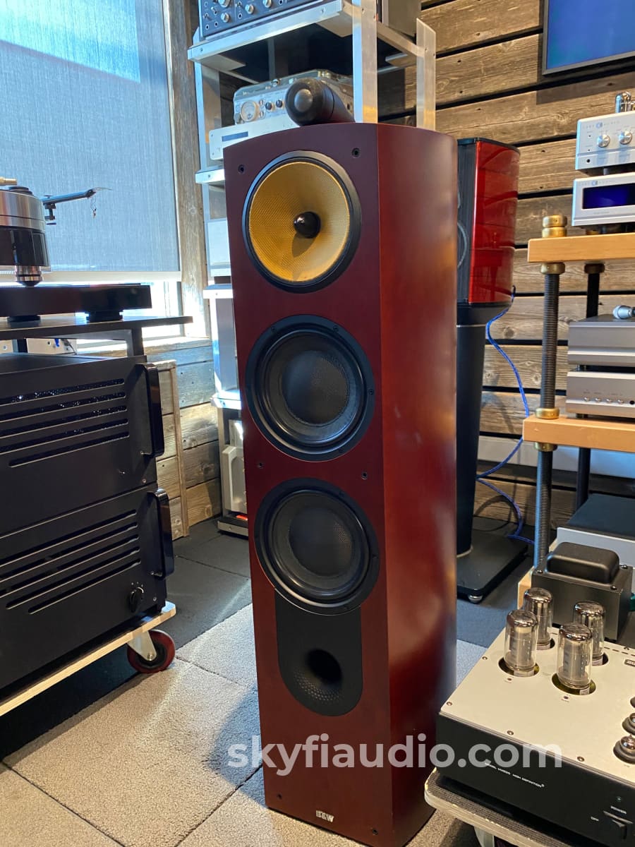 Bowers & Wilkins Nautilus 803 Speakers In A Stunning Red Stained Cherrywood
