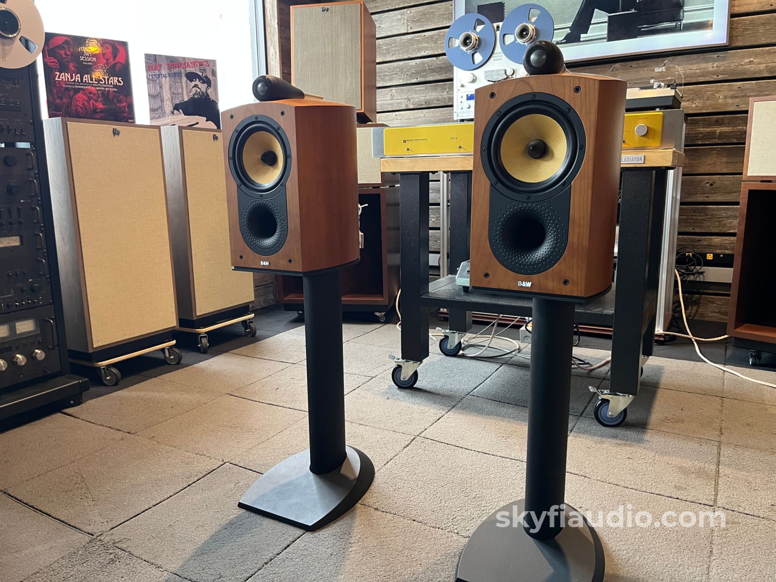 Bowers & Wilkins B&W Nautilus 805 Speakers Cherry Finish- W/ Stands - Speakers