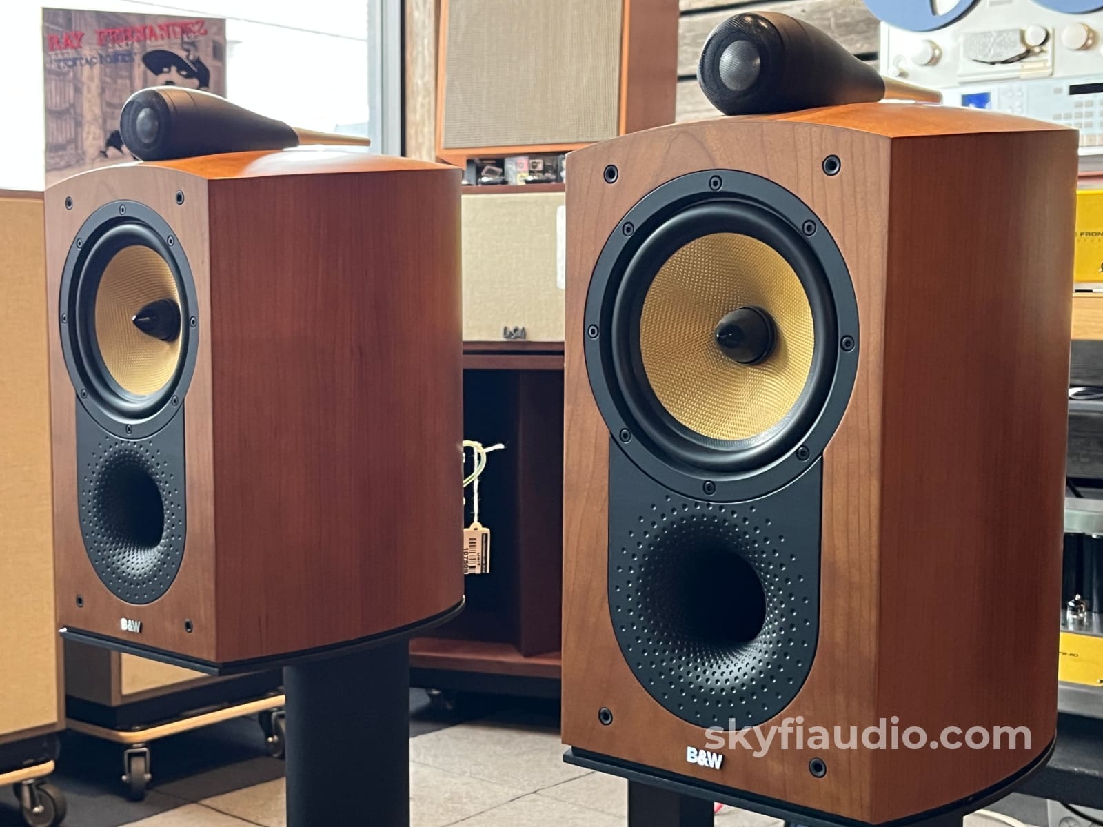 Bowers & Wilkins B&W Nautilus 805 Speakers Cherry Finish- W/ Stands - Speakers