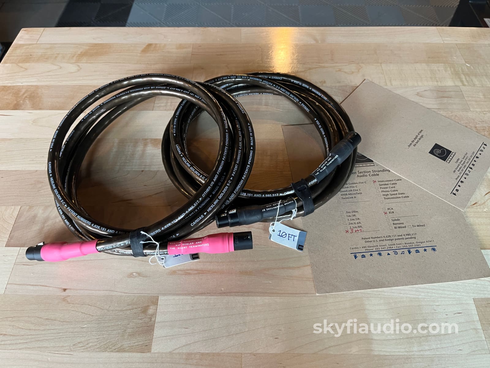 Cardas HexLink Golden Five-C XLR Cable Pair - 10ft Cables