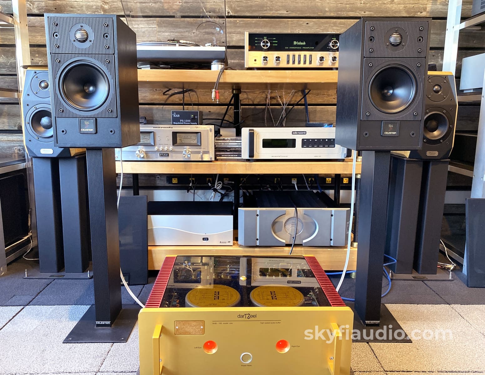 Celestion SL6si Vintage Bookshelf Speakers With Matching Stands