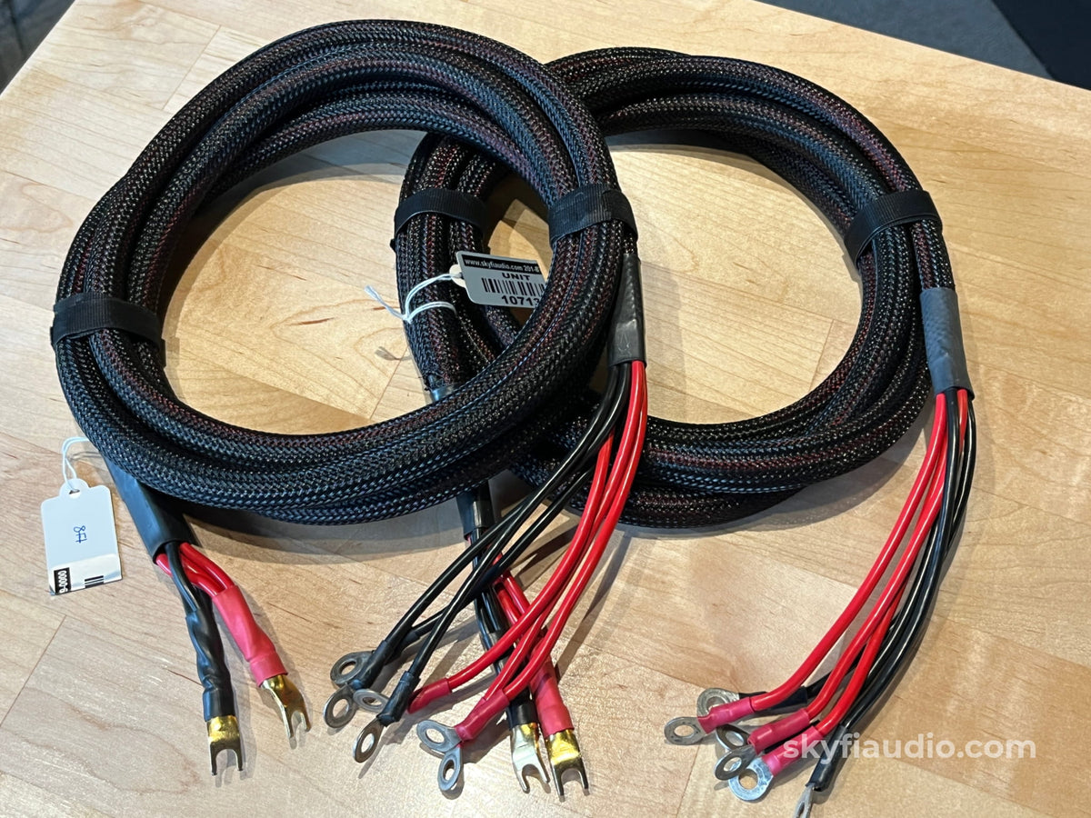 Cello Triple Ring to Triwire Spade Speaker Cable Pair - 8ft Cables