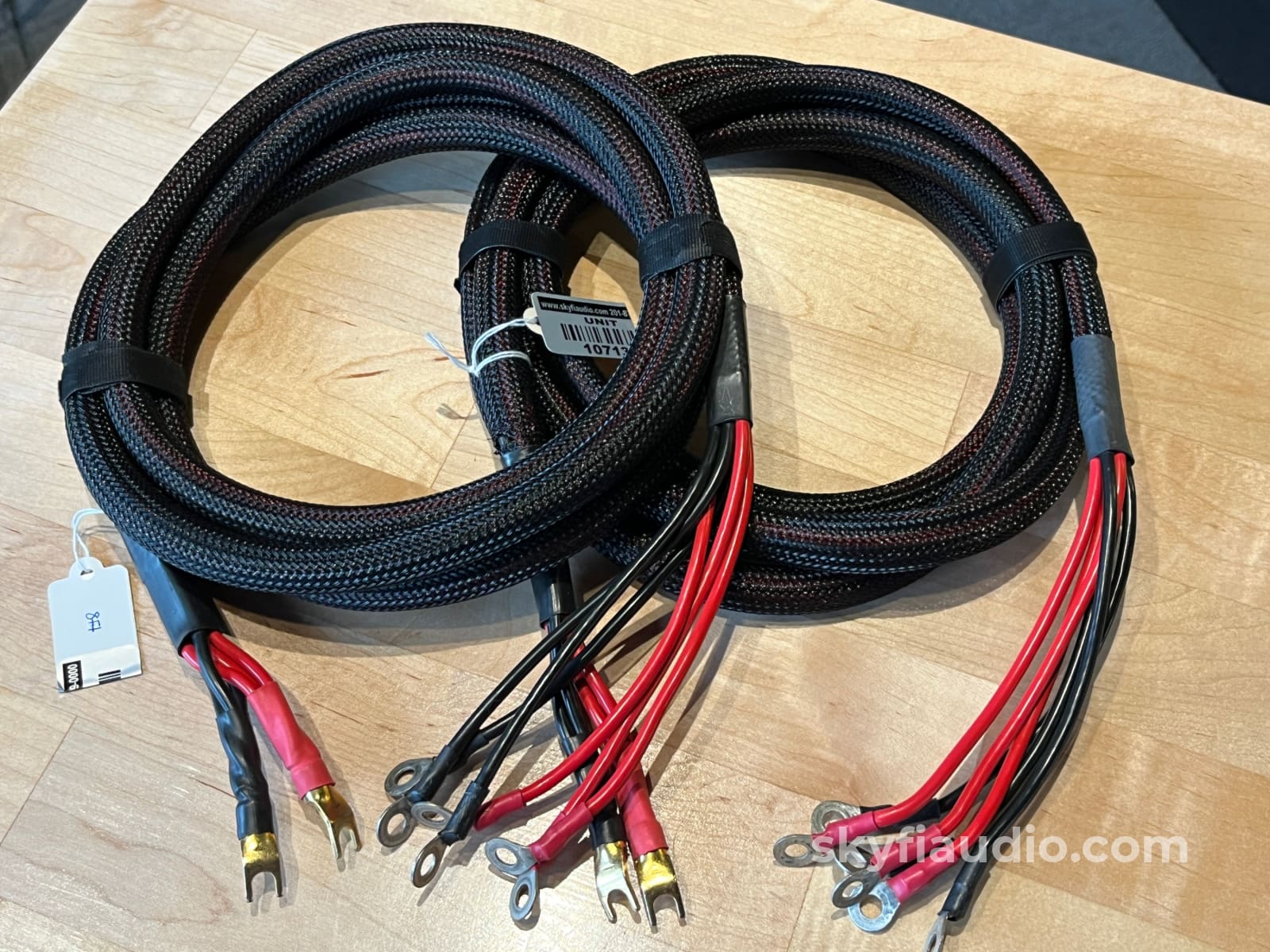 Cello Triple Ring to Triwire Spade Speaker Cable Pair - 8ft Cables