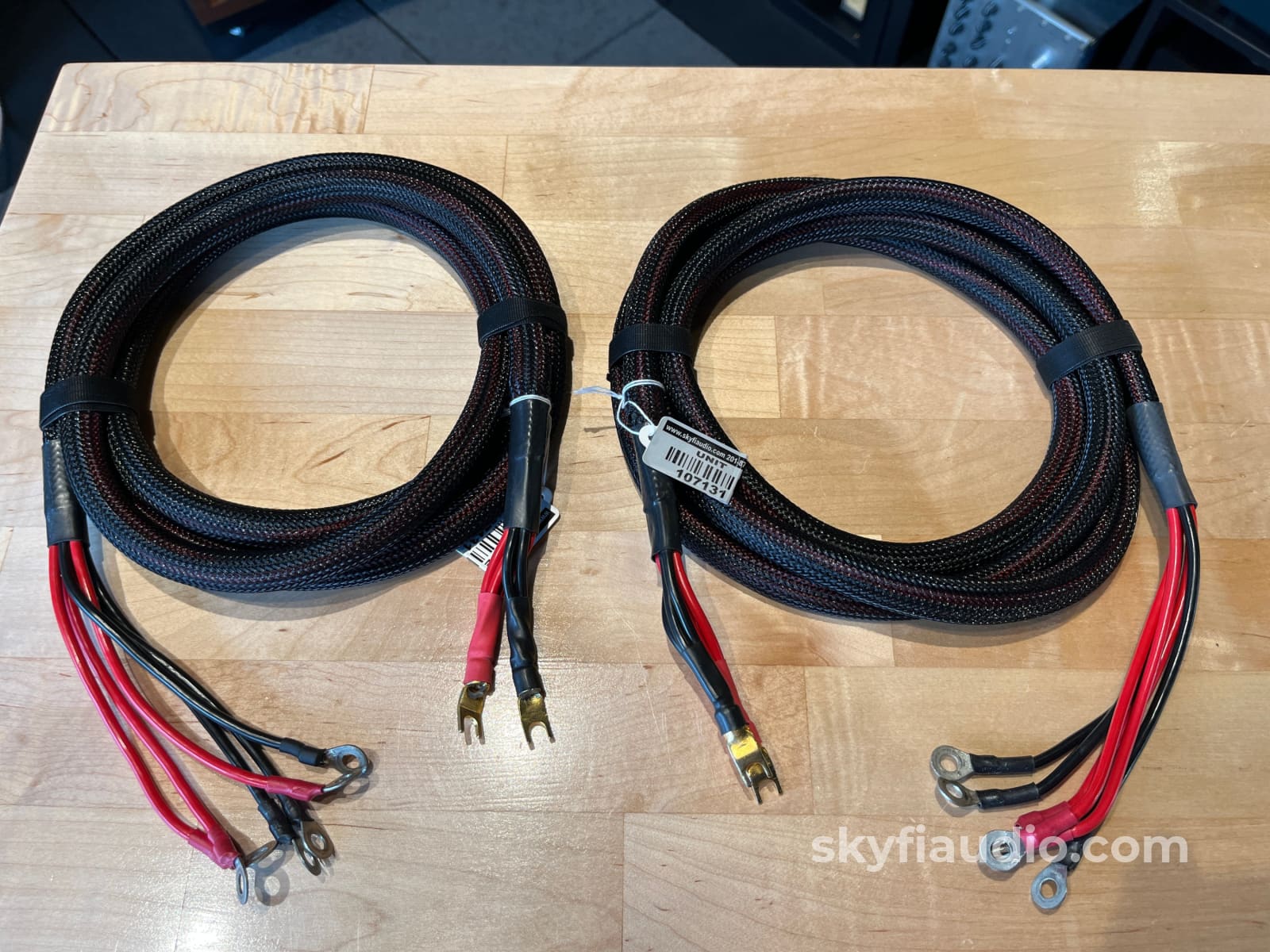 Cello Triple Ring to Triwire Spade Speaker Cable Pair - 8ft Cables