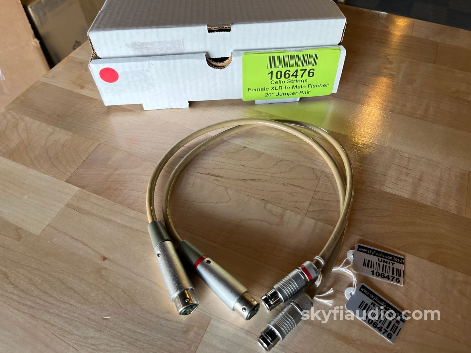 Cello Strings Female XLR to Male Fischer Cable/Jumper Pair - 22’’ Cables