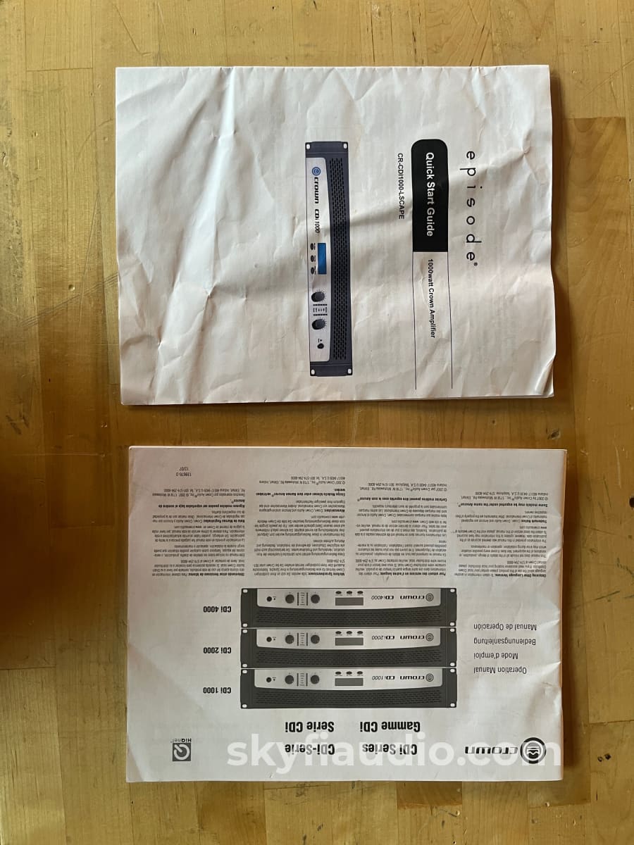 Crown Cdi-1000 Two Channel Amplifier