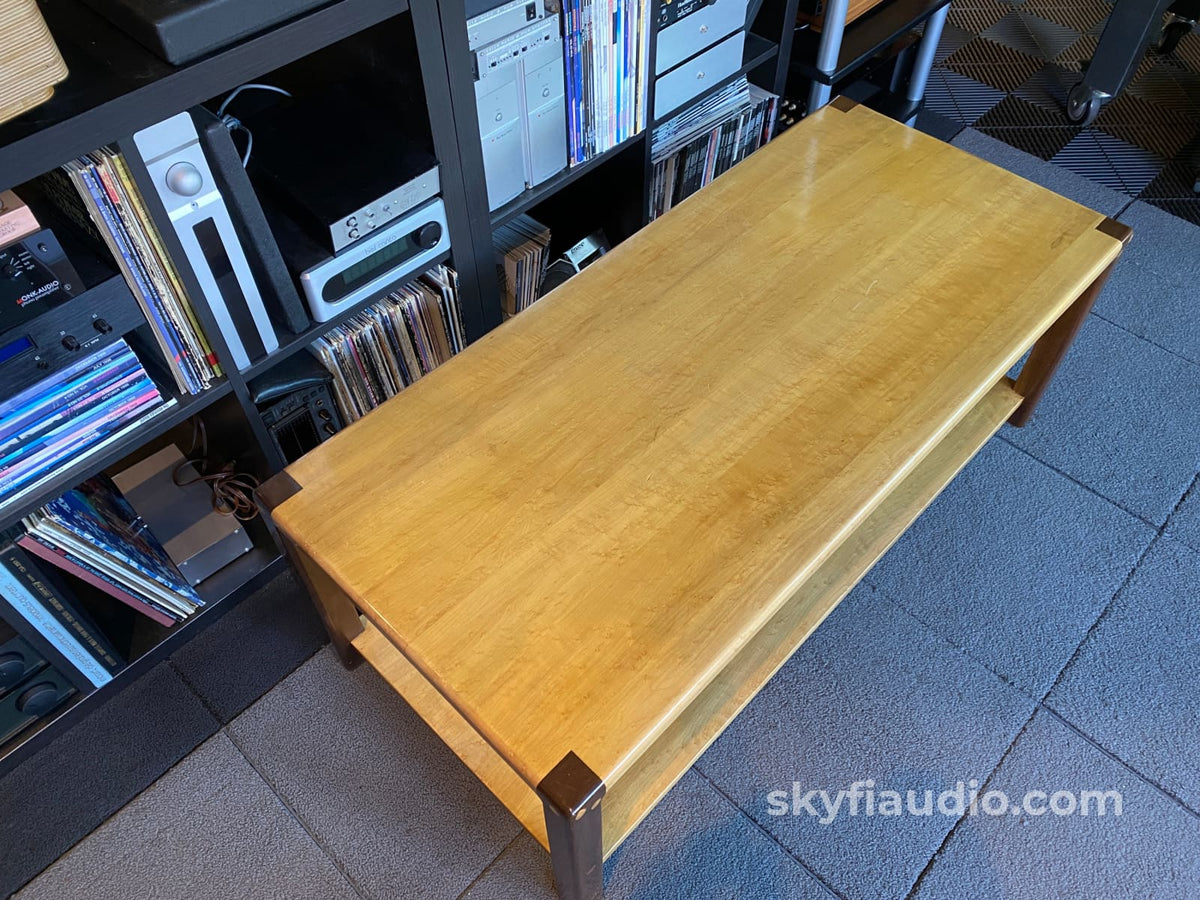Birdseye Maple & Walnut Custom Made Audio Rack - 2 Shelf Turntable