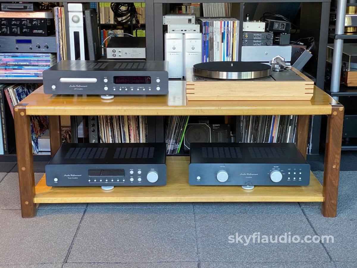 Birdseye Maple & Walnut Custom Made Audio Rack - 2 Shelf Turntable