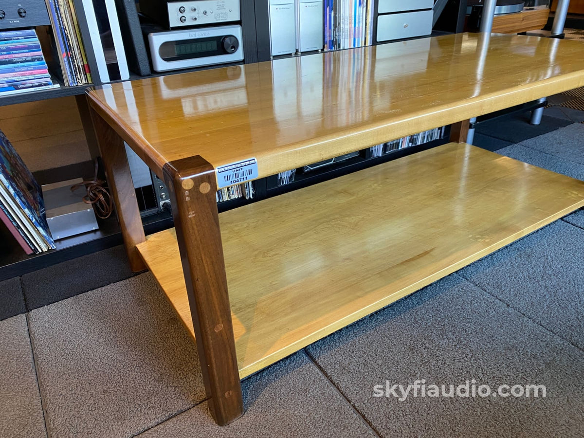 Birdseye Maple & Walnut Custom Made Audio Rack - 2 Shelf Turntable
