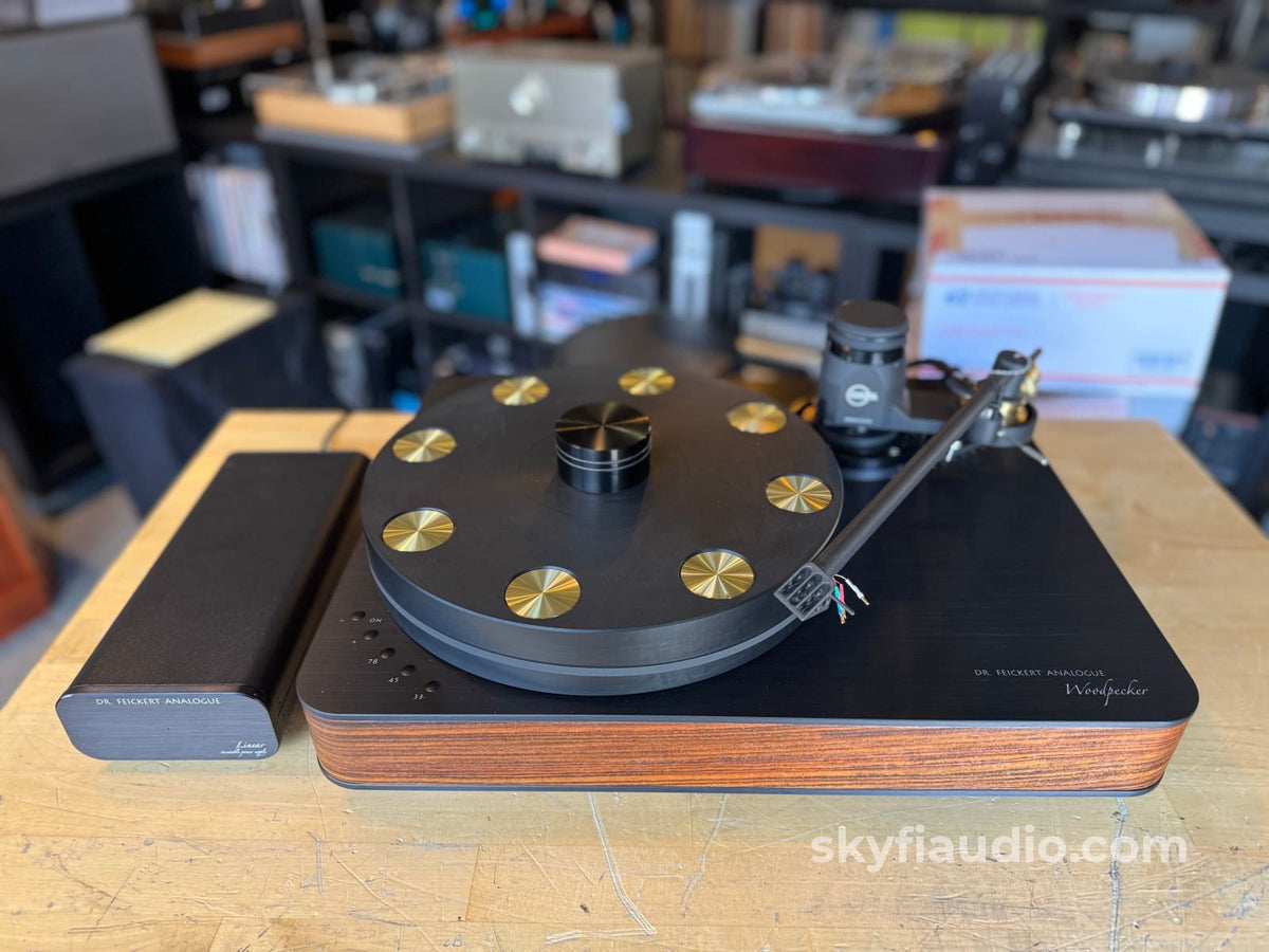 Feickert Woodpecker Turntable With Kuzma Arm Power Supply And New Sumiko Celebration 40 Mc Cartridge