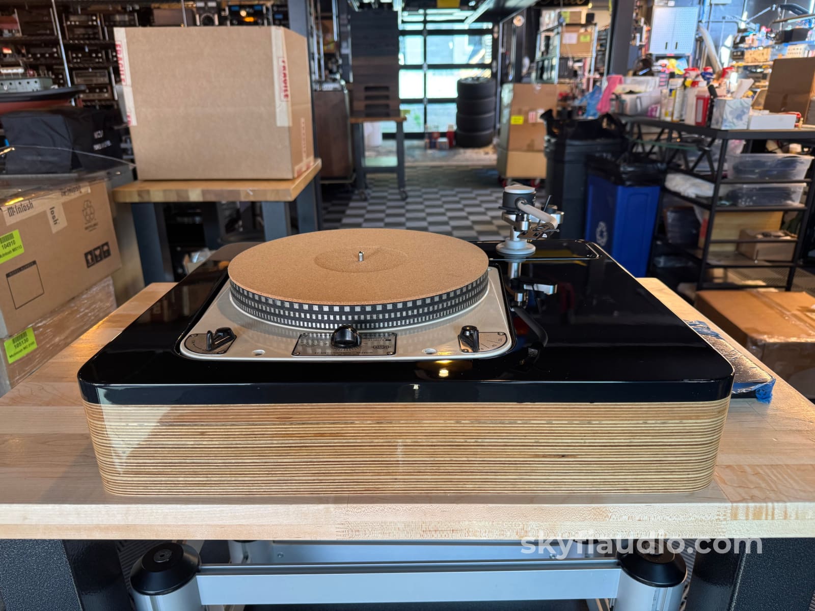 Garrard 301 Vintage Turntable with Custom Wood Plinth and New Ortofon
