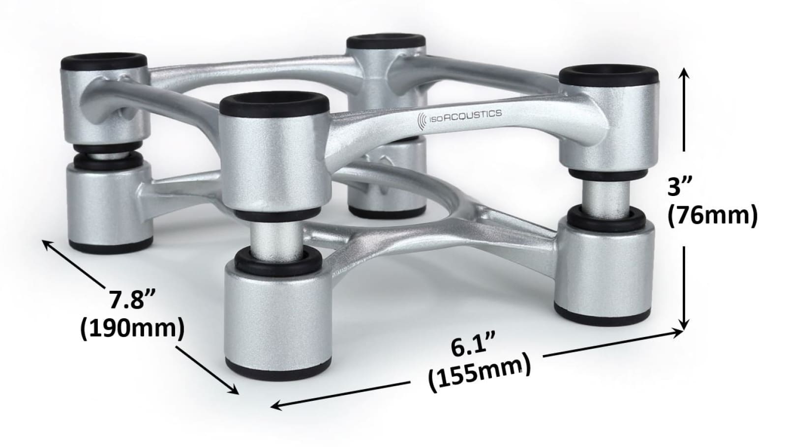 IsoAcoustics Aperta Isolation Stands with Tilt Adjustment (Pair) Silver / None Accessory