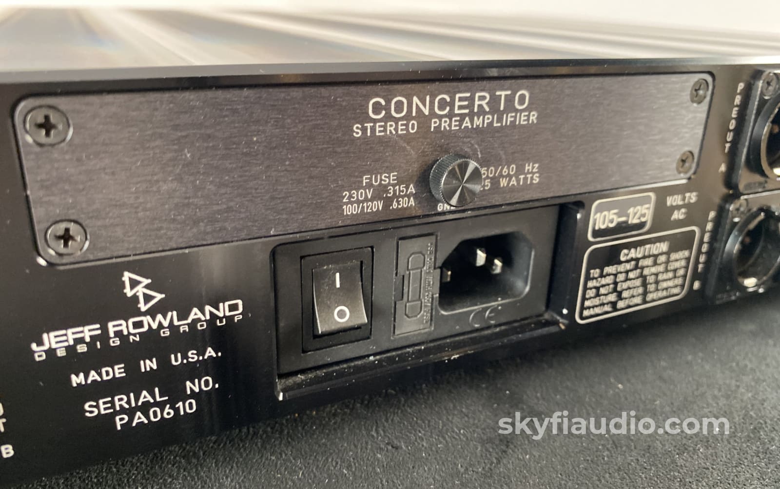 Jeff Rowland Concerto Preamplifier - With Remote And Rare Phono Stage