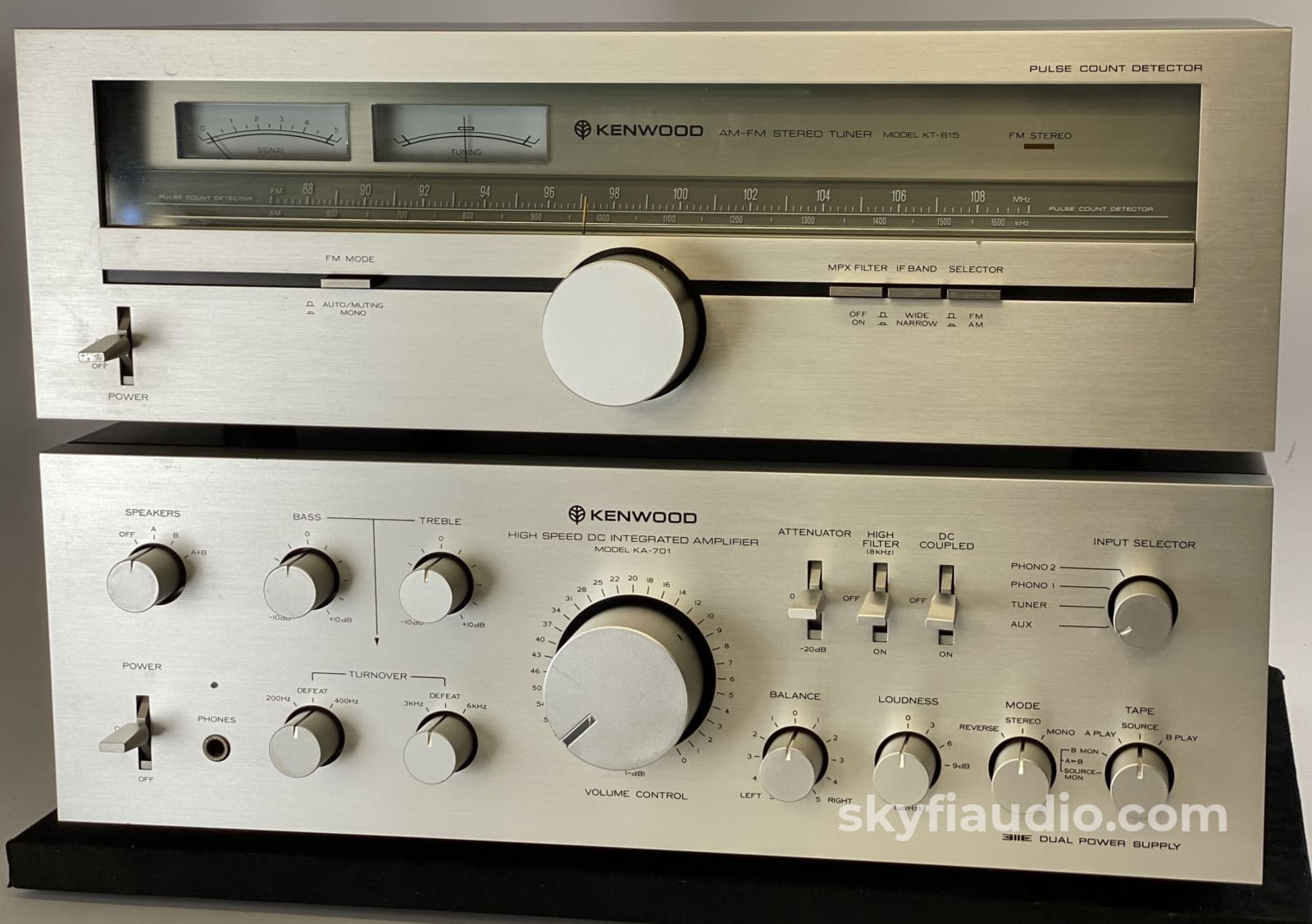 Kenwood Ka-701 And Kt-615 - Integrated Amp Tuner Set Amplifier