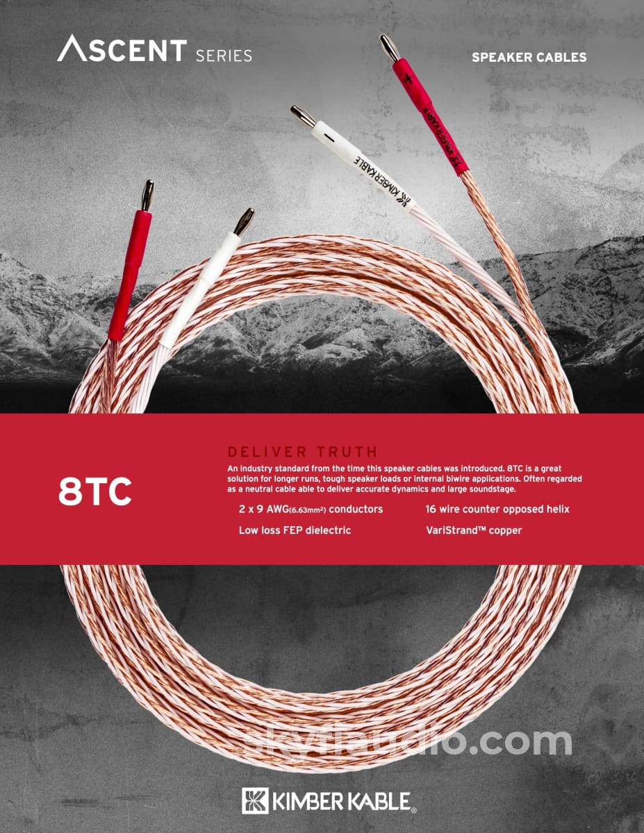 Kimber Kable - Ascent Series 8Tc Speaker Cables (Pair) New