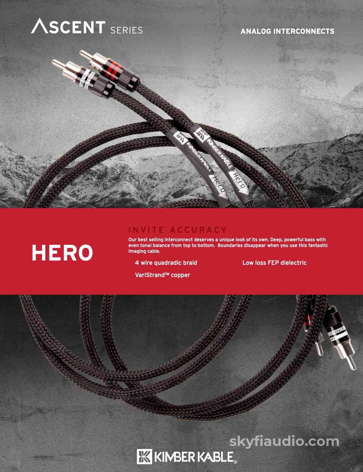Kimber Kable - Ascent Series Hero Analog Interconnects (Pair) Balanced Xlr Connectors New Cables