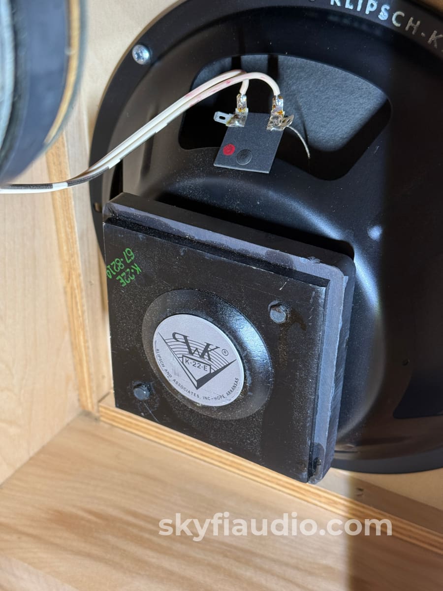 Klipsch Heresy 1.5 HBR Raw Birch w/ Rustic Oil Patina 1982 Consecutive Serials Speakers