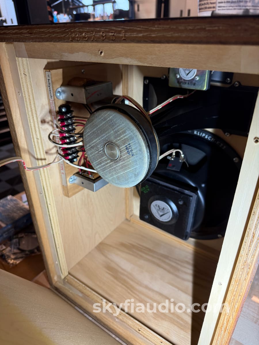 Klipsch Heresy 1.5 HBR Raw Birch w/ Rustic Oil Patina 1982 Consecutive Serials Speakers