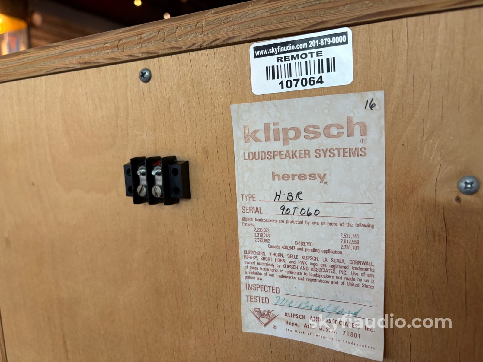 Klipsch Heresy I HBR - Lightly Sanded Original Finish Speakers