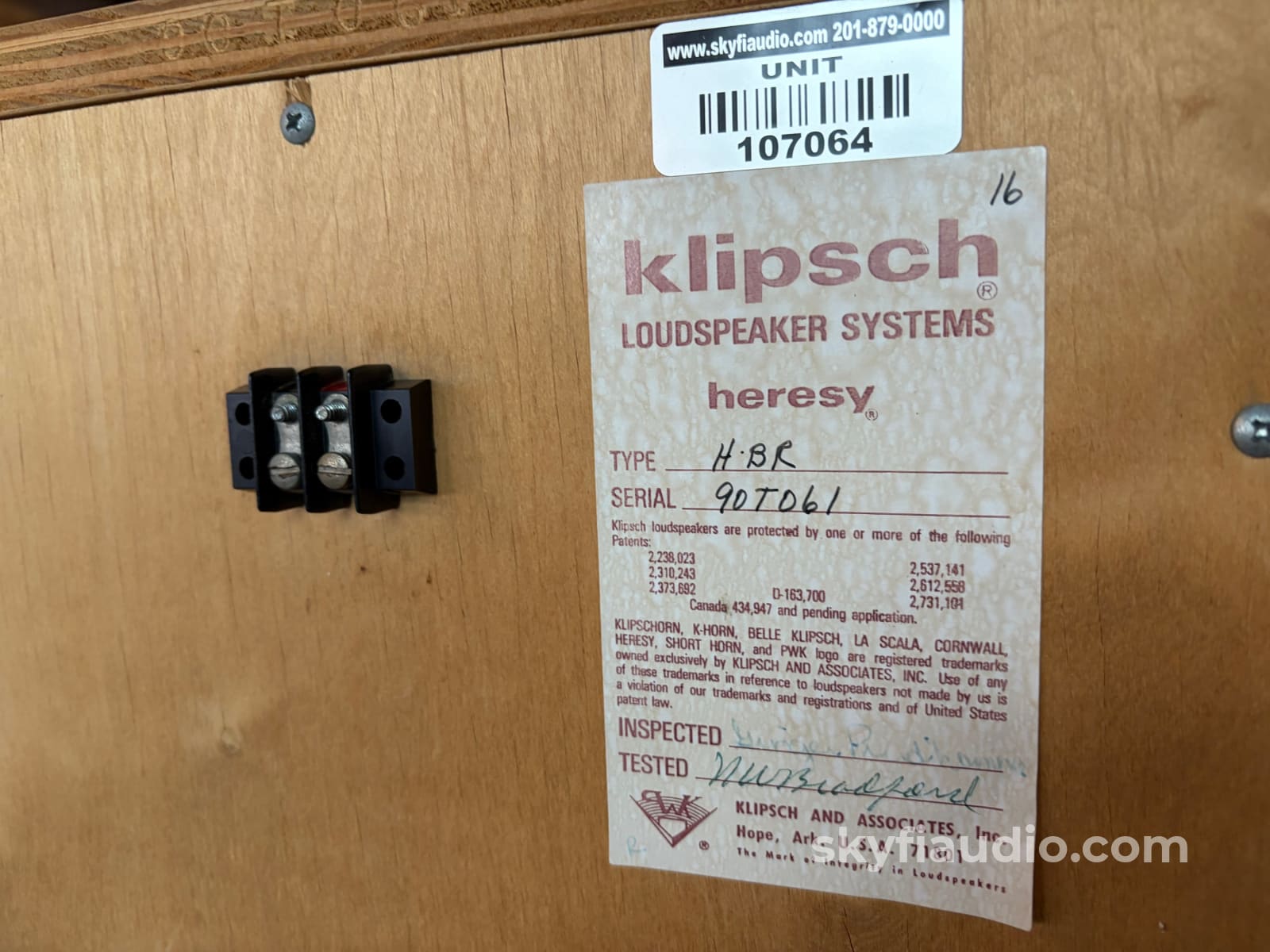 Klipsch Heresy I HBR - Lightly Sanded Original Finish Speakers