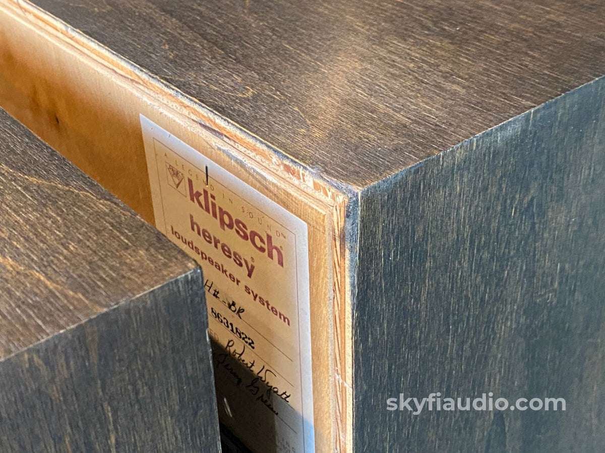 Klipsch Heresy Ii Vintage Speakers - Distressed Birch Espresso Finish One Of A Kind