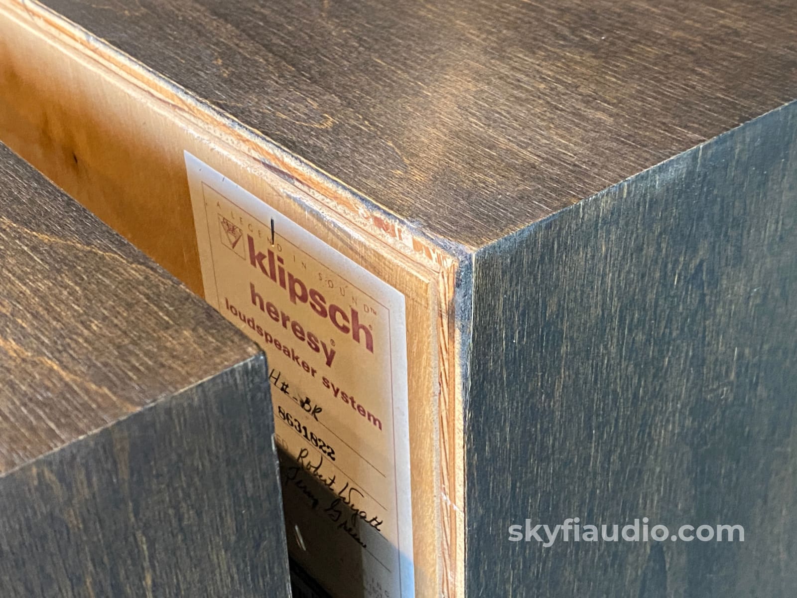 Klipsch Heresy Ii Vintage Speakers - Distressed Birch Espresso Finish One Of A Kind