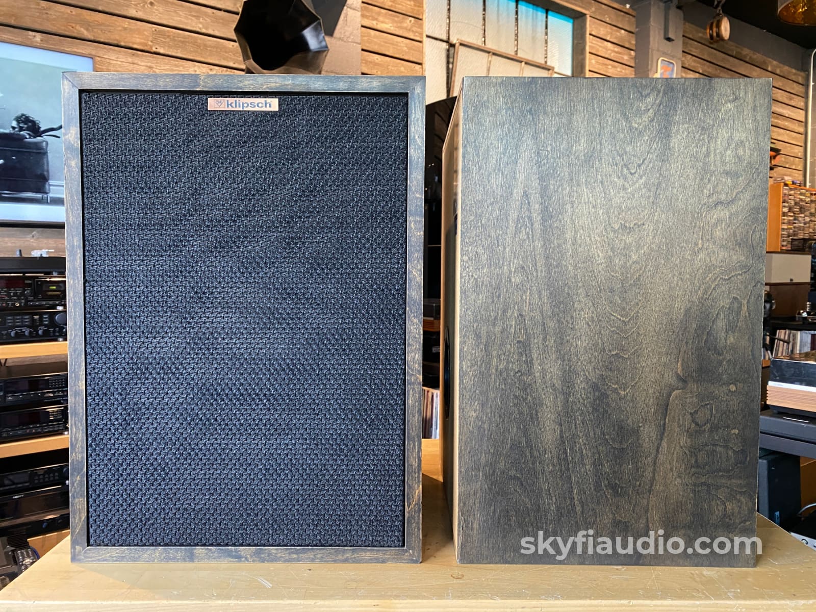 Klipsch Heresy Ii Vintage Speakers - Distressed Birch Espresso Finish One Of A Kind