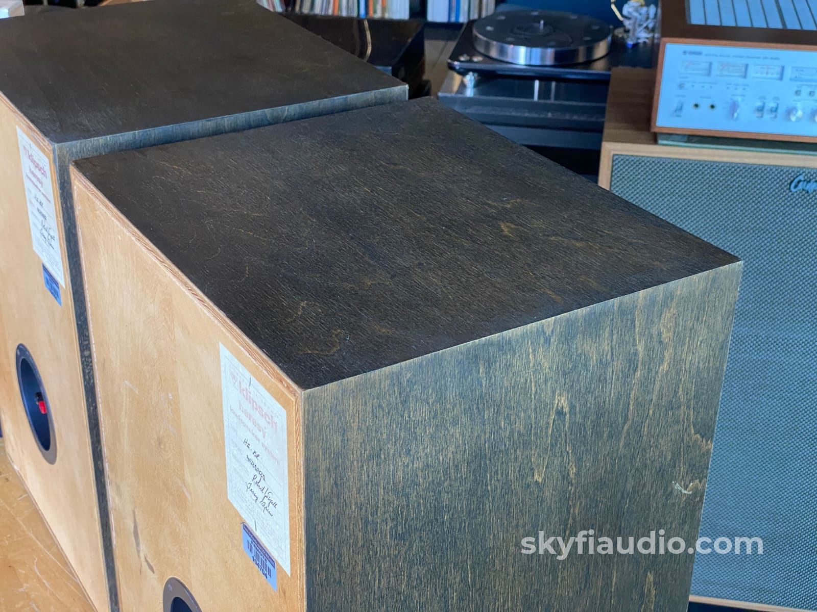 Klipsch Heresy Ii Vintage Speakers - Distressed Birch Espresso Finish One Of A Kind