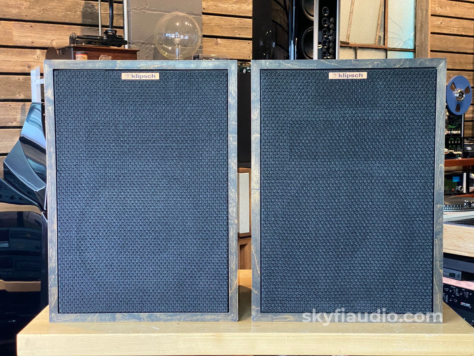 Klipsch Heresy Ii Vintage Speakers - Distressed Birch Espresso Finish One Of A Kind