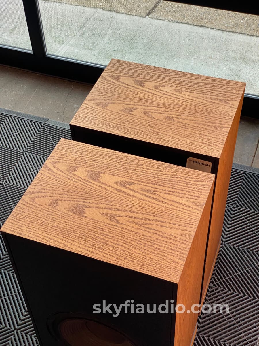 Klipsch Quartet Vintage Floor Standing Speakers - Oak Oil Finish