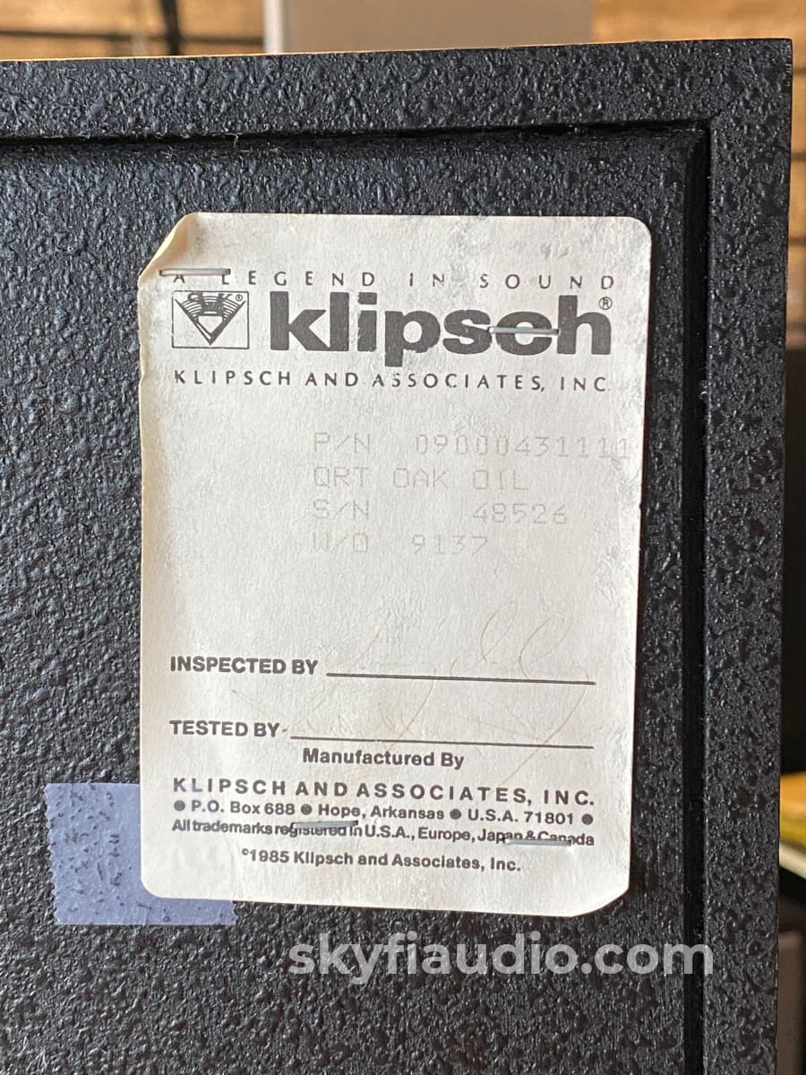 Klipsch Quartet Vintage Floor Standing Speakers - Oak Oil Finish