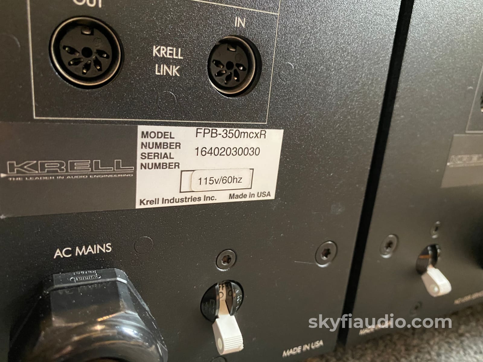 Krell Full Power Balanced X Series Fpb 350Mcx Monoblock Amplifiers 350-700-1400 Watts! Serviced By