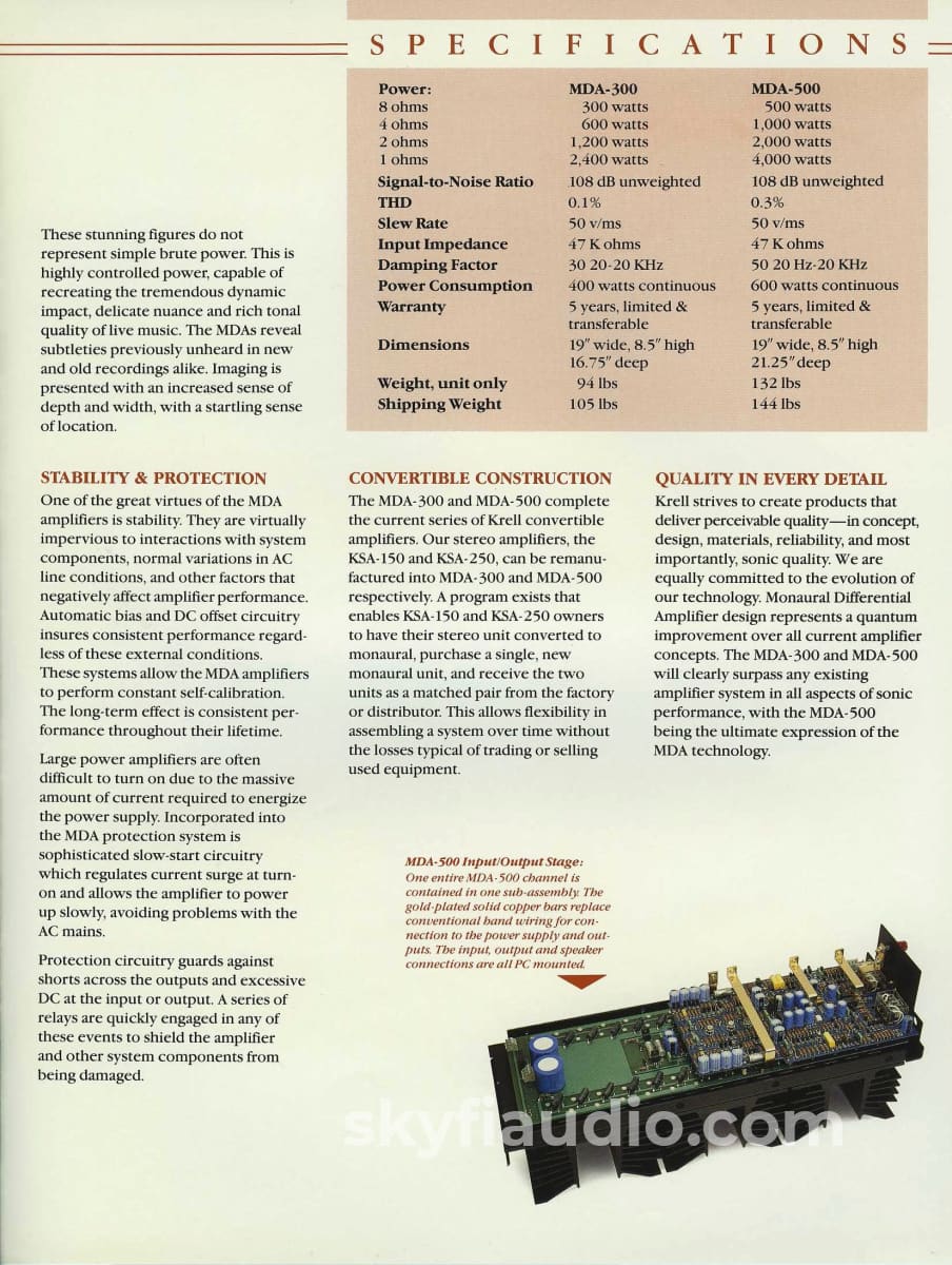 Krell Mda-300 Monoblock Amplifiers - Complete Set Near Mint 300W Amplifier