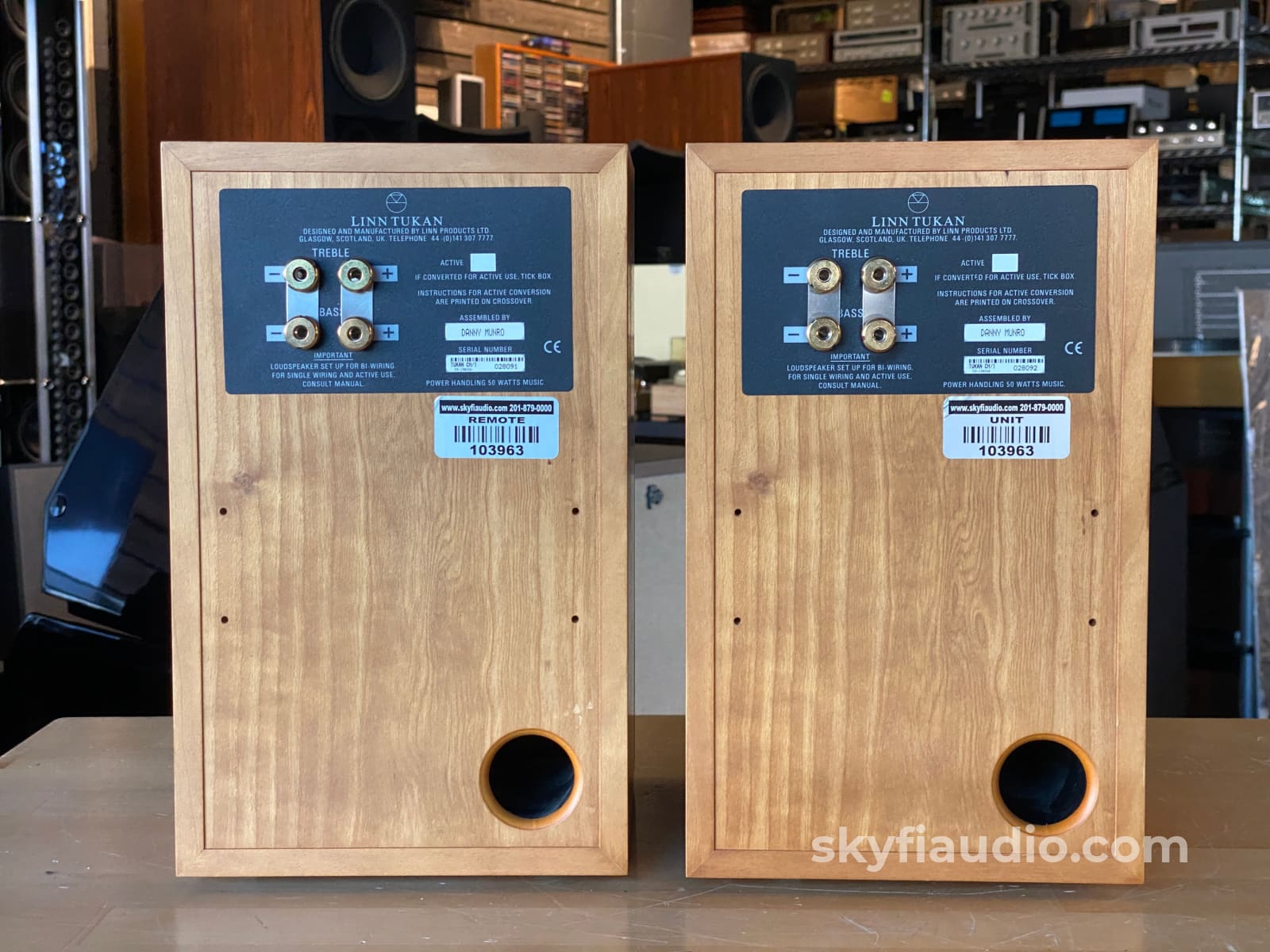 Linn Tukan Bookshelf Speakers In Teak - Made In The Uk